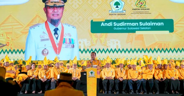 Hadiri Pelantikan DPD Golkar Sulsel, Gubernur Andi Sudirman Tegaskan Sinergi Pembangunan Lewat Asta Cita