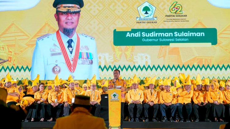 Hadiri Pelantikan DPD Golkar Sulsel, Gubernur Andi Sudirman Tegaskan Sinergi Pembangunan Lewat Asta Cita