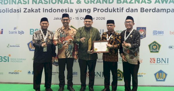 Dukung Pengelolaan Zakat Terbaik, Wali Kota Appi Raih Penghargaan Nasional Dari BAZNAS RI