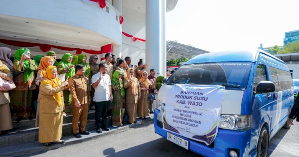 Perkuat Gizi Anak, Gubernur Sulsel Lepas Distribusi Bantuan Susu untuk 24 Kabupaten/Kota