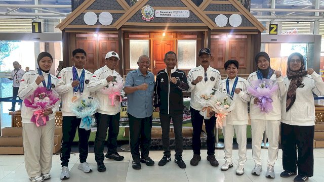 Atlet Sulsel peraih medali Asian Games dijemput Pemerintah Provinsi Sulsel.