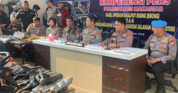 Operasi Knalpot Brong, Polrestabes Makassar Tindak 352 Kendaraan