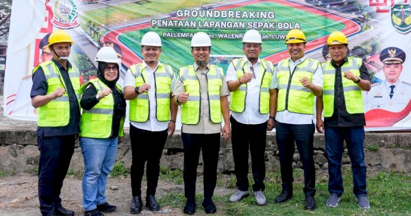 Gubernur Andi Sudirman Groundbreaking Revitalisasi Lapangan Sepak Bola Pallempang Luwu