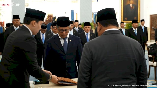 Presiden Prabowo Subianto saat melantik jajaran Wantimpres di Istana Negara, Jumat (2/10/2026). (Foto: Sekretariat Presiden)