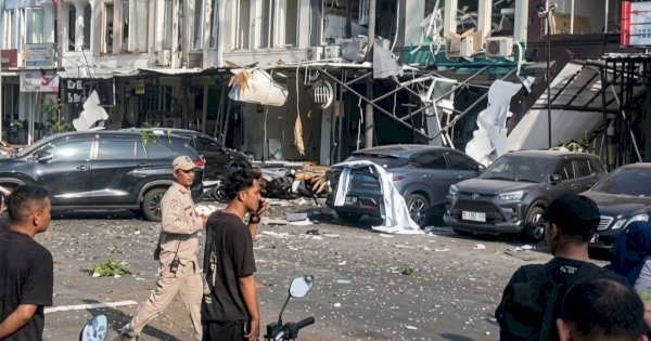 Sejumlah Bangunan di San Antonio Pakuwon City Surabaya Hancur Akibat Ledakan Diduga Tabung Gas