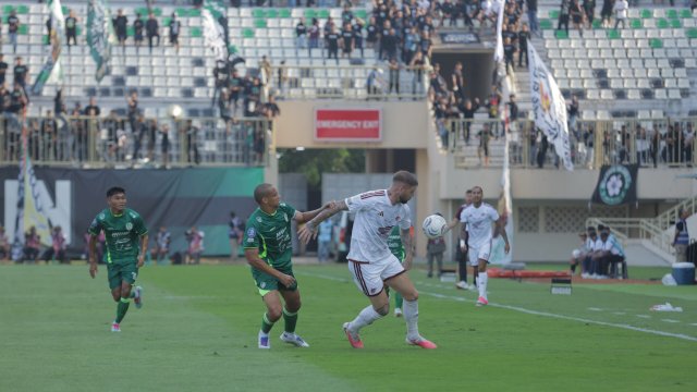 Duel PSS SLeman kontra PSM Makassar yang berakhir 0-3 untuk tuan ruman PSS di Stadion Maguwoharjo Sleman, Minggu (10/10/2026). (Foto: Official PSM Makassar)
